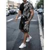New Summer Fashion Animal Print Suit Black and White Tiger 3D Pattern Outdoor Street Shooting Sportswear Men's Casual Wear
