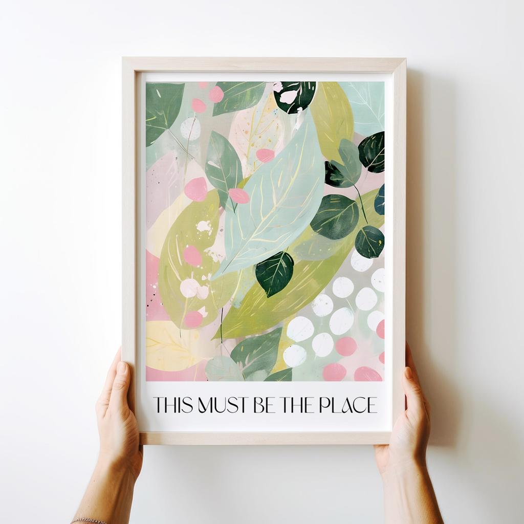 Плакат композиция из зеленых листьев