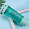 Sports Water Bottle Plastic Transparent Portable Frosted Shaker Cup with Blender 600ml Green 600ml