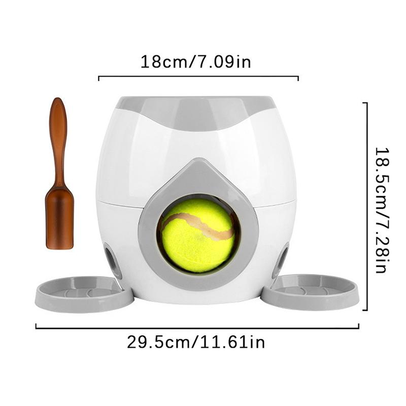 Dog Pet Toys 2 In 1 Tennis Launcher Automatic Throwing Machine Pet Ball Throw Device Interactive Pet Feeder Toy For Dogs