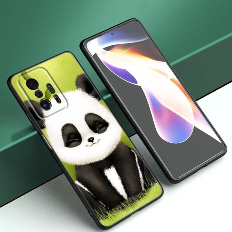 Чехол для телефона с китайским медведем в виде панды для Xiaomi Mi A2 8 9 SE Note 10 10T 11 12 Lite 9T 11T 12S 12T Pro A3 6X 12X, мягкий черный чехол из ТПУ