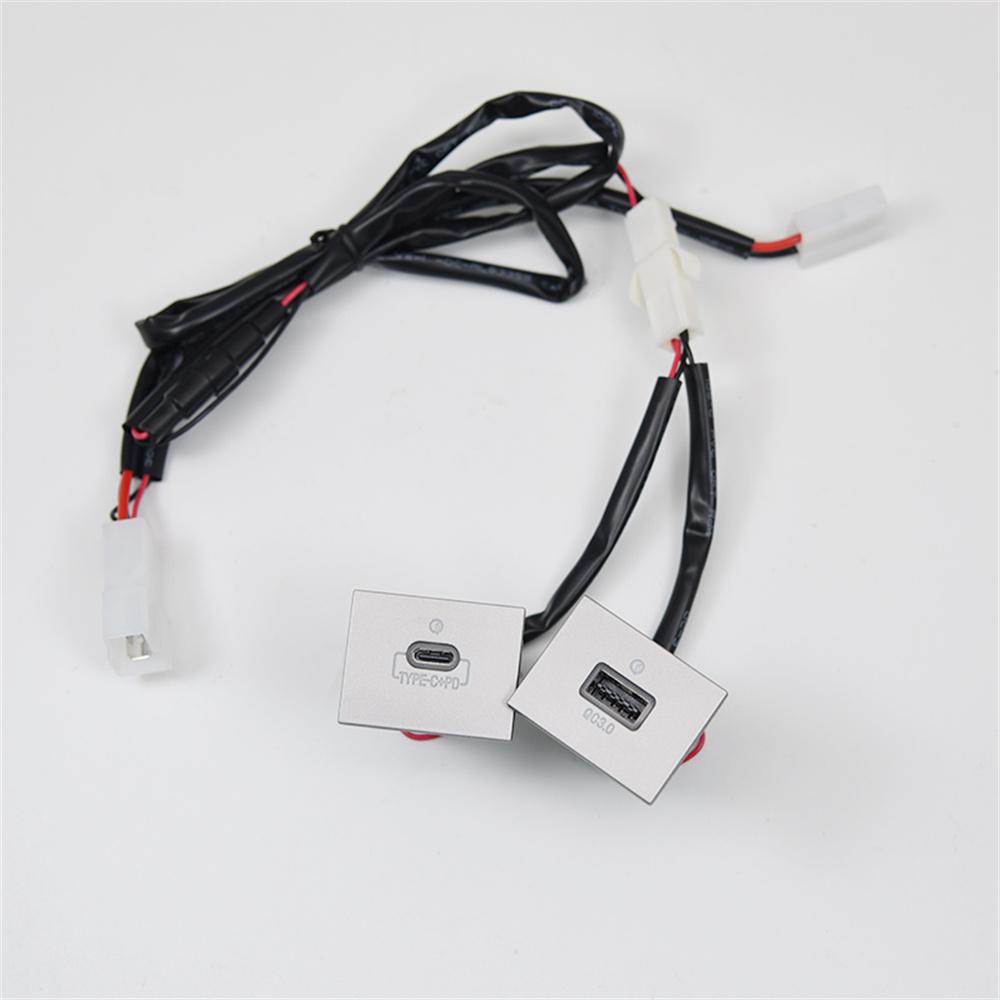 Панельная розетка USB-A QC3.0 и USB-C PD для быстрой зарядки, аксессуары для монтажа на панель, подходит для Ford Focus MK2 2005-2009