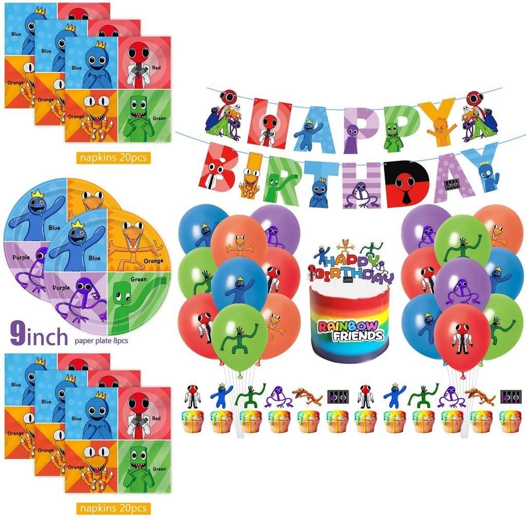 Набор для дня рождения Roblox Rainbow Friends: полный комплект с воздушными шарами, топпером для торта, баннером и многим другим!