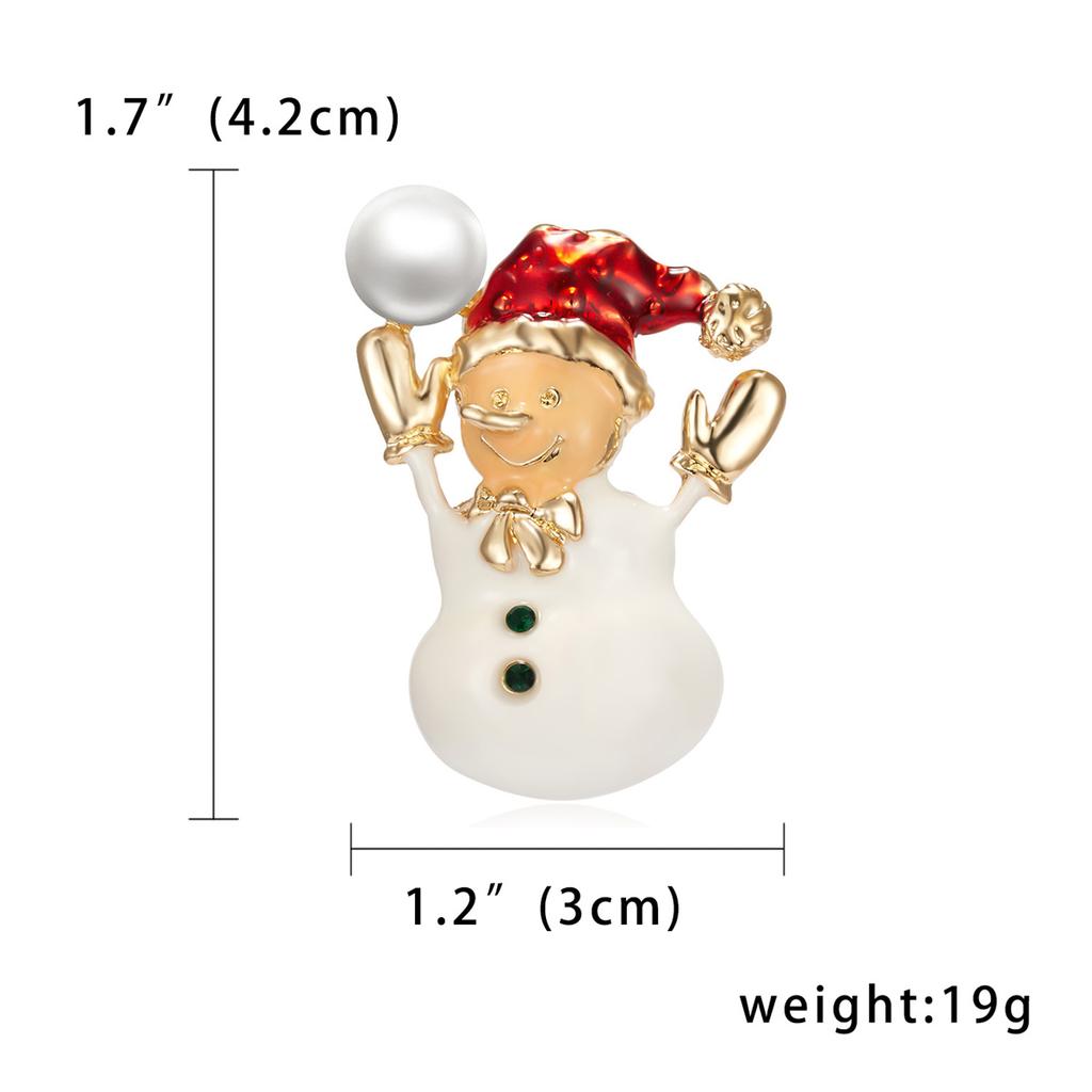 Rinhoo Zircon Santa Claus Gloves Brooches For Women Christmas Tree Snowman Snowflake Lapel Pins Christmas Jewelry