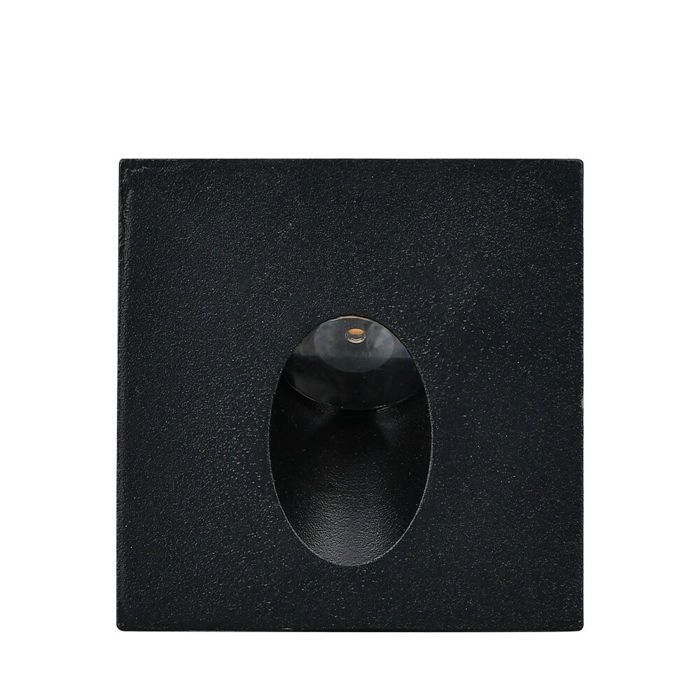 Mini spot LED mural BRAYTRON Vector D, carré, noir, 2W, 3000K, IP65