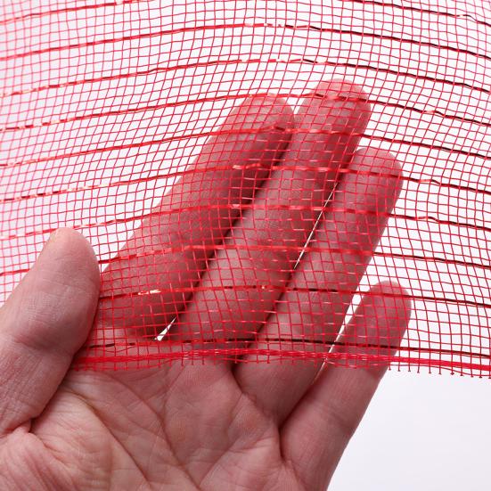 Рождественская сетчатая лента 10 дюймов x 10 ярдов Красно-красная полосатая с металлизированной фольгой сетчатая лента рулон для венков гирлянд поделок рождественской елки домашнего декора