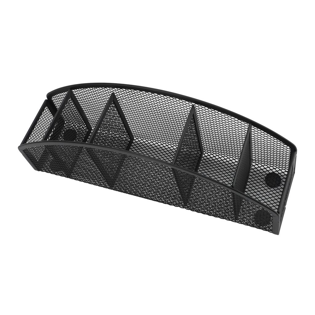 Metal Mesh Pen Holder 5 Compartments Curve Pencil Storage Organizer for Home School Office