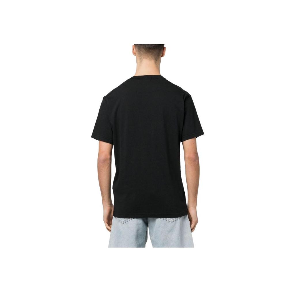 STONE ISLAND Мужская футболка с коротким рукавом, однотонная, с круглым вырезом, свободного кроя, топы, черный 101523757-A0029