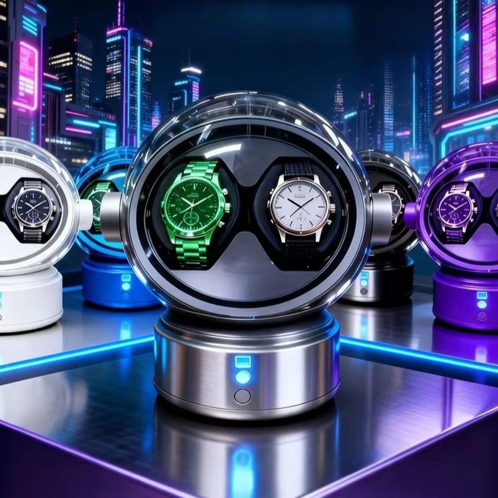 Luxury Dual Watch Winder Box Anti-Magnetic Mechanical Watch Winder Watch Rotator Display Storage