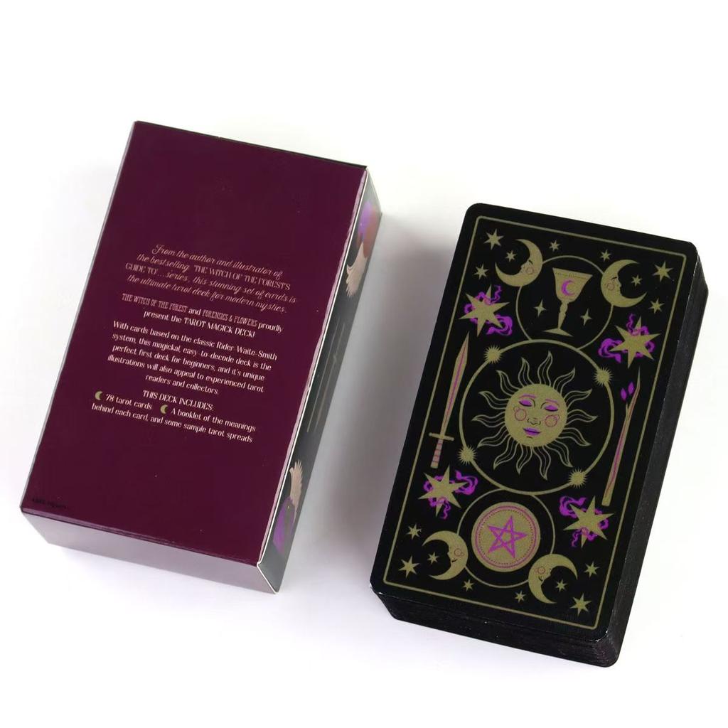 10.3*6cm The Witch of The Forest’s Tarot Magick Deck: 78 Cards with Guidebook for Beginners Gilded Black Edges