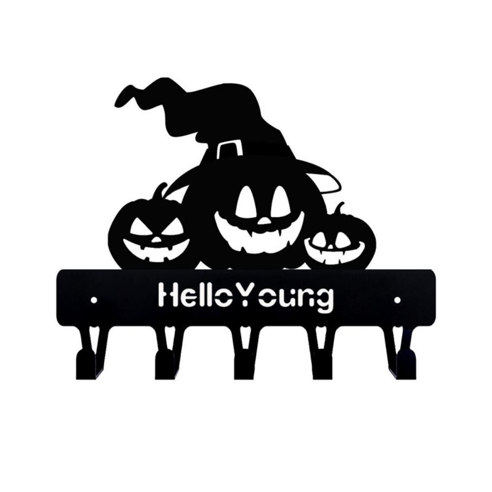 1pc Charming Metal Decorative Hook Combined with Convenient Rack Wonderful Halloween Hook In Terrifying Horror Pumpkin Shape