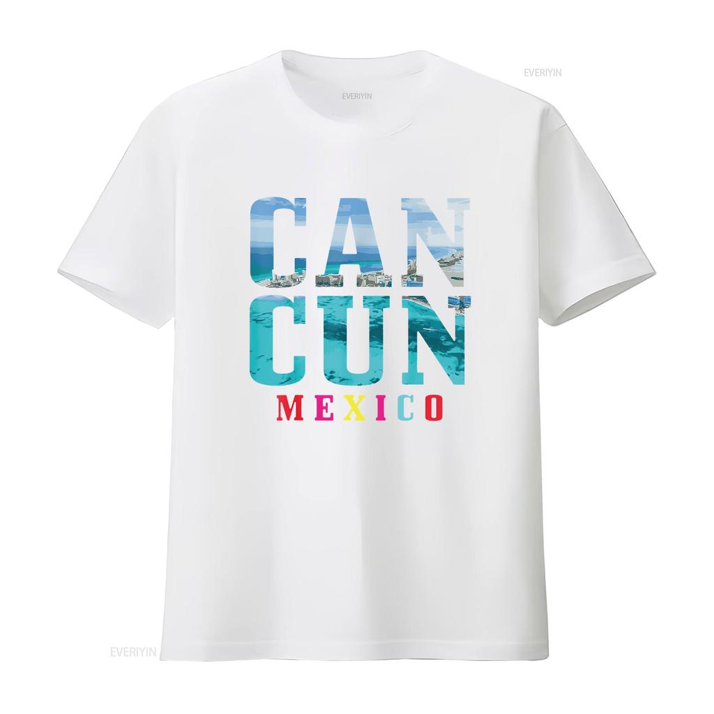 Womens Cancun Mexico Beach Summer Vacation Souvenir T Shirt vintage Washed Stretched graphic Soft Slightly Unisex Breathable
