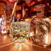 1/2/4Pcs Glass Whiskey Glasses Heavy Thick Bottom Bar Bourbon Glasses Faux Crystal Whisky Twisted Glass Tumblers Poker Night Drinkware