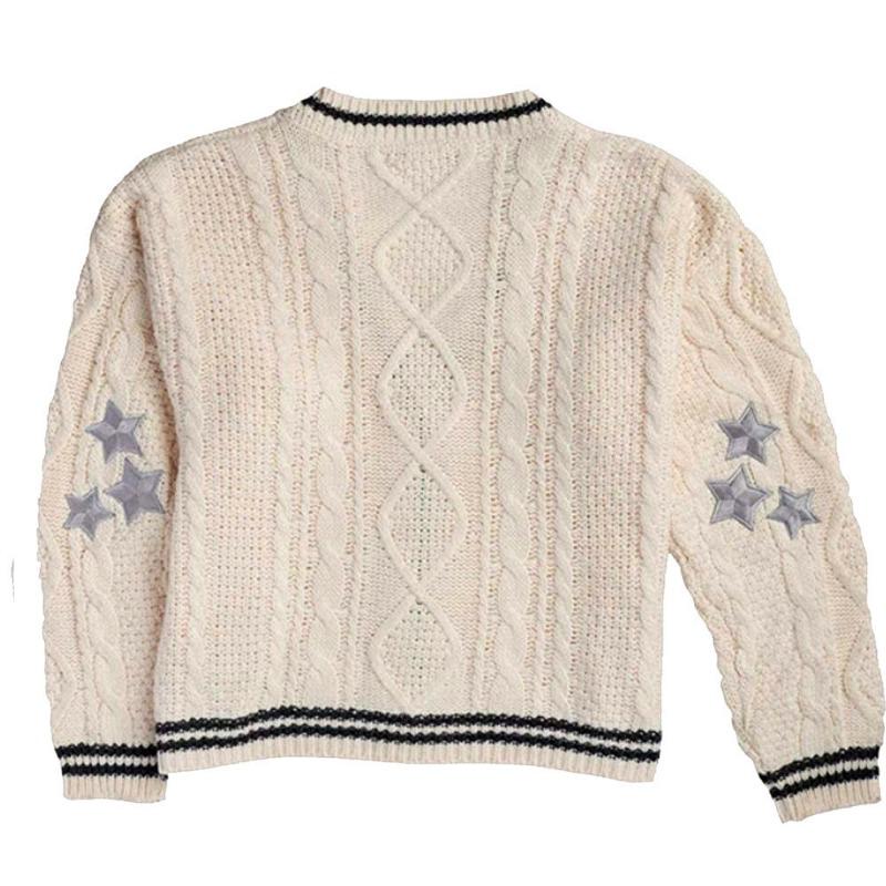GMXIA Женский осенне-зимний вязаный вышитый кардиган Temperament Aging Loose Casual Sweater