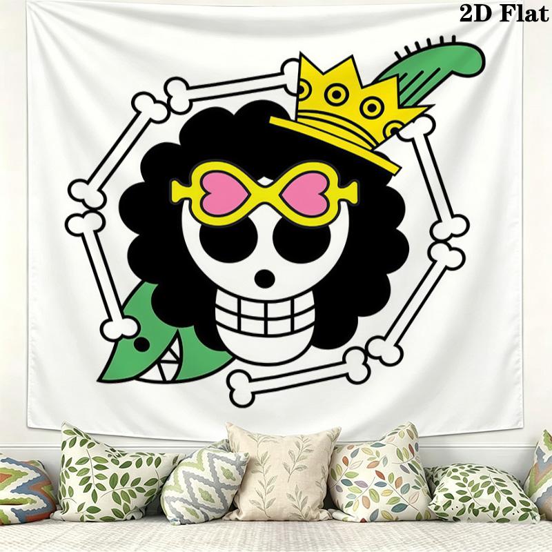 One Piece Brooke Wall Tapestry Aesthetic Wall Hanging Printed Fabric Blanket Decorative Tapestries For Bedroom Living Room Home Decor