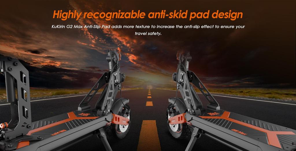 Foldable electric scooter Kukirin G2 Max, 1000W motor, 48V 20.8AH battery, top speed 55km/h, cruising range 70km, 10-inch tires