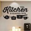 Home Kitchen Mirror Wall Stickers THIS KITCHEN IS SEASONED WITH LOVE Acrylic Wall Stickers Restaurant Home Decor