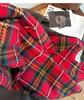 2024 Autumn/Winter Oversized Plaid Red Scarf, Unisex Christmas Shawl Neck Warmer