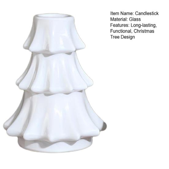 Подсвечник-елка Стеклянный подсвечник-колонна Винтажный ребристый подсвечник для конических свечей для праздничного ужина