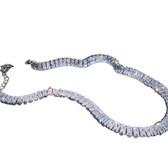 Adjustable Simple Lightweight Choker Collar Inlaid Cubic Zirconia Wedding Choker Necklace Jewelry Gift