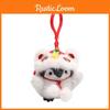 Penguin Plush Toy With Lion Dance Hanging Decor For New Year Celebrations