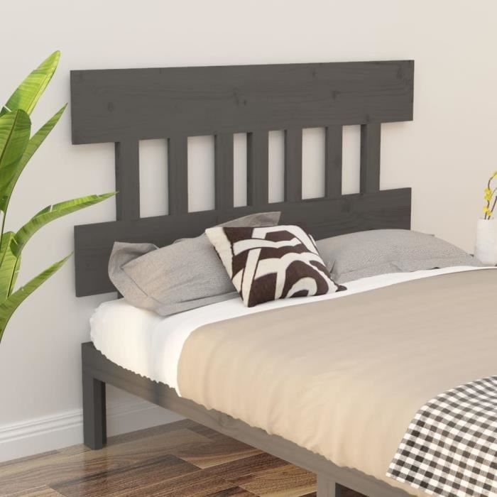 VidaXL Headboard Grey 203.5x3x81 Cm Solid Pine Wood 819142