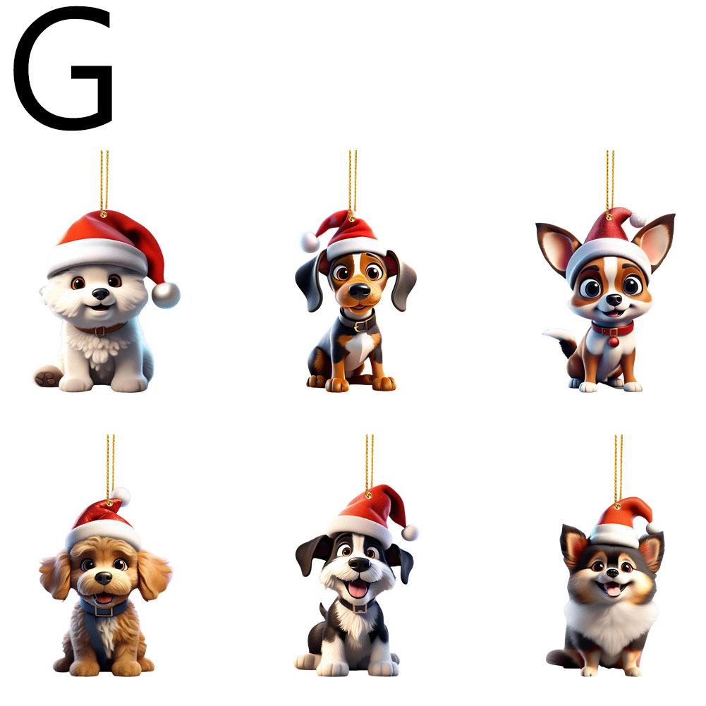 Рождественское современное украшение для дома 2D акриловые мультяшные украшения собака мультяшная милая подвеска на елку De Christmas Navidad Christmas C9F6