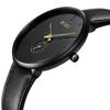 BUREI Men's Black Watch, Simple, Stylish, Popular, Waterproof, Designer Watch (Black-Gold, Leather)