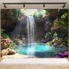 Tropical Jungle Wild Animal Backdrop Natural Green Forest Wall Hanging Tapestry Palm Trees Soaring Birds photography background