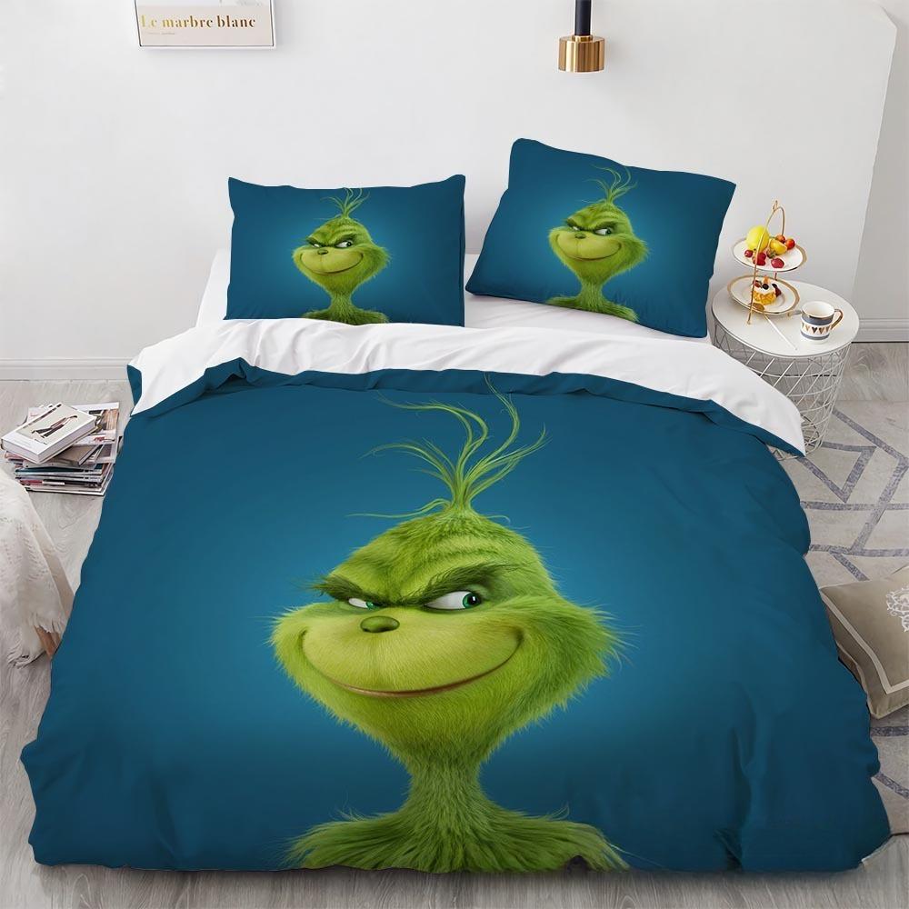 Green Monster G-Grinch Bedding Sets Exquisite Bed Supplies Set G-Grinch Duvet Cover Bed Comforter Set Bedding Set Birthday Gift