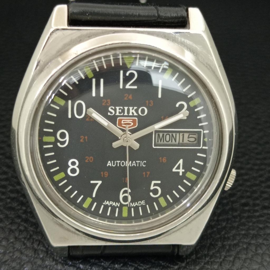 ВИНТАЖНЫЕ АВТОМАТИЧЕСКИЕ ЧАСЫ SEIKO 5 7009A ЯПОНИЯ МУЖСКИЕ ЧЕРНЫЙ ЦВЕТ ЦИФЕРБЛАТ a708530-1
