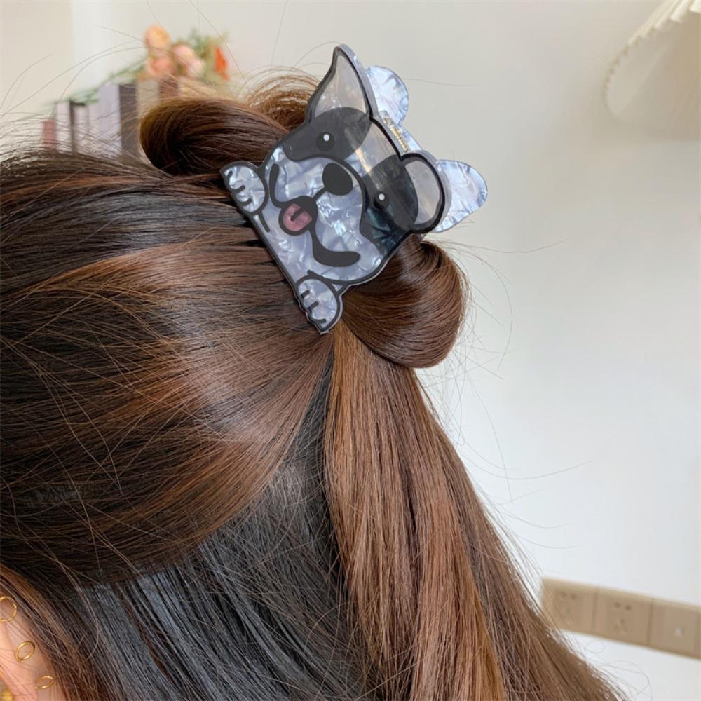 Korean Style Cartoon Dog Hair Claw Acrylic Small Shark Clip Kawaii Hair Clip  Headdress