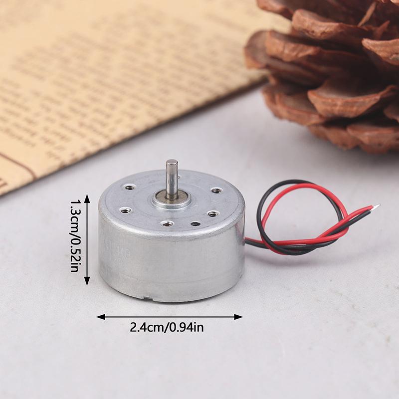 Rf-300Ea-1D390 Dc 1.5V 3V 5V 6V 7250Rpm Mini Mute 24Mm Round Spindle Motor Precious Metal Brush Engine Diy Solar Power Toy Model