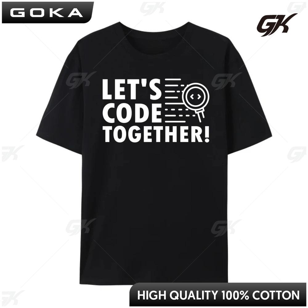 Let Code Together Программирование Дизайн Для Компьютерного Эксперта Забавные Графические Футболки Мужские Рубашки Футболка для Мужчин Круглый Короткий Рукав