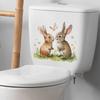 Fun-m115 Милый мультфильм кролик трава туалет с ванной украшение ванной комнаты настенная наклейка