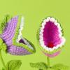 1PC Hand-Knitted Cannibal Flower Potted Crochet Ornaments Artificial Bonsai Desktop Decor