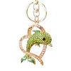 Keychain Sparkling Rhinestones Dolphin Charm Wearing Crown Key Chain Decorative Wallet Backpack Car Key Holder Bag Charm 91