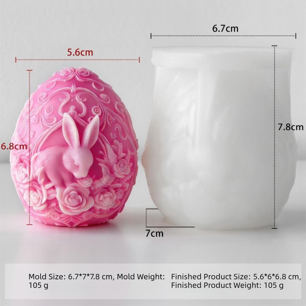 Handmade Silicone Cake Mold Rabbit Candle Mold DIY Easter Egg Mold Party Decoration