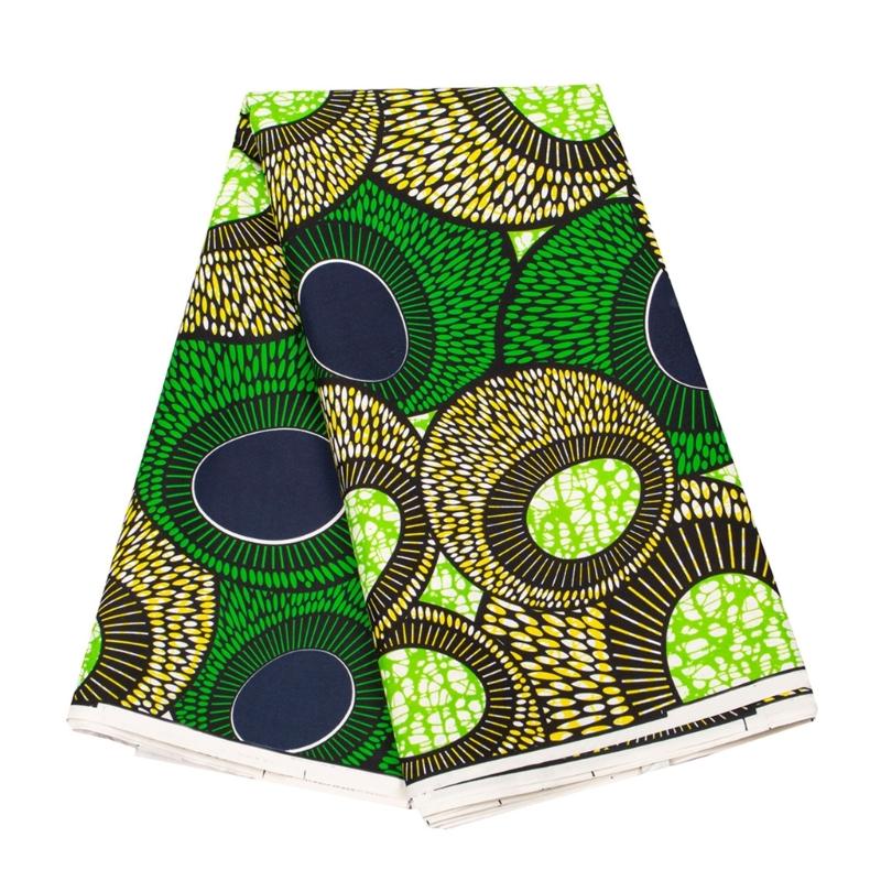 Африканская вощеная печатная ткань 3 ярда Двусторонняя геометрическая печать Полиэстеровая ткань для шитья, рукоделия и украшения дома