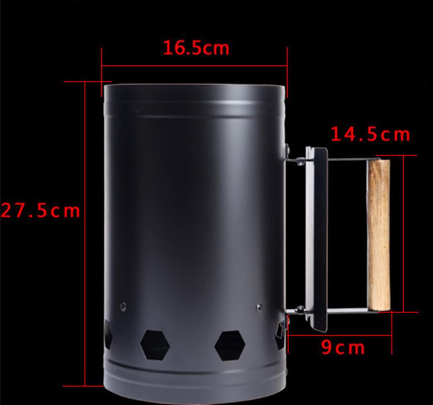 Ведро для розжига барбекю на открытом воздухе для удобства на открытом воздухе, черный уголь, угольная печь