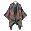 New Women's Retro Totem Thickened Warm Shawl Cape A Versatile Retro Air-conditioned Room Warm Outside
