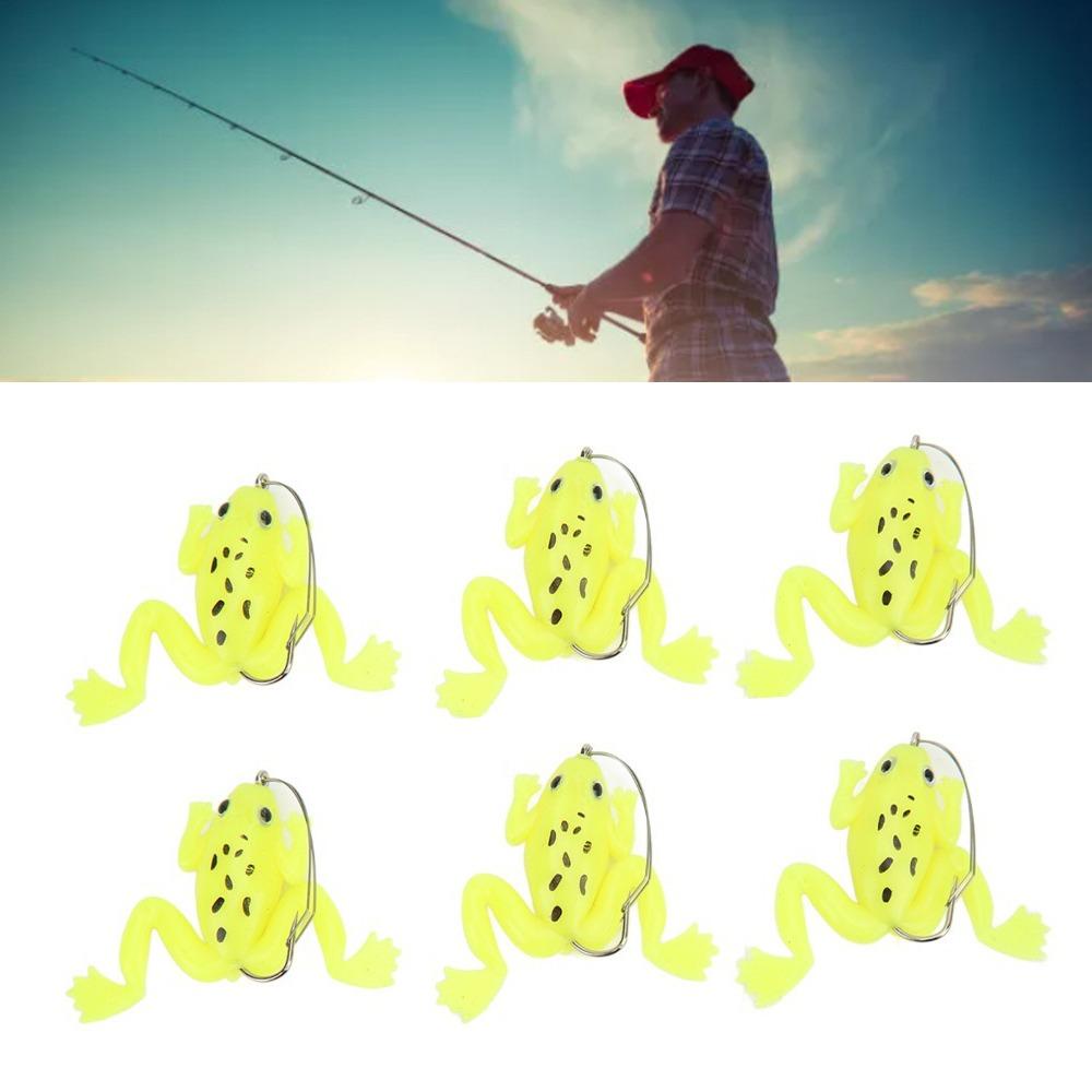 6PCS Soft Frog Lure PVC Frog Fishing Lures Durable Frog Bait  Saltwater Fishing