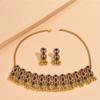 Винтажный комплект ювелирных изделий Этнические инкрустированные кристаллами вечерние аксессуары Женские ожерелья Серьги