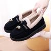 Women's Winter Warm Platform Moccasins Slippers Fuzzy Faux Suede Loafers with Fleece Lined Non Slip House Shoes Indoor Outdoor Walking Shoes for Women