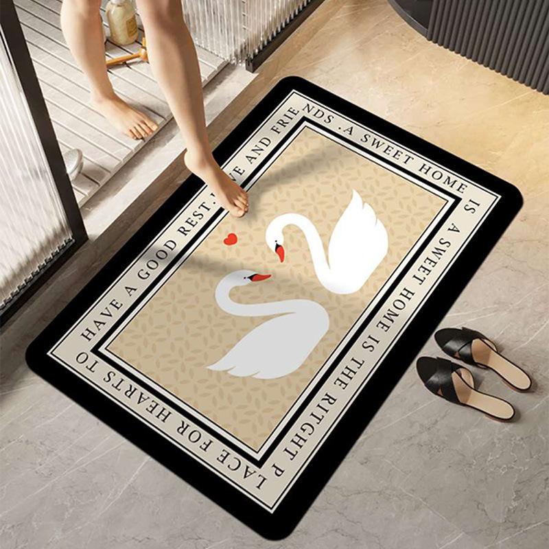 Diatom Mud Bathroom Floor Mat Toilet Door Absorbent Quick-drying Non-slip Mat Toilet Kitchen Floor Mat Carpet Soft Mat