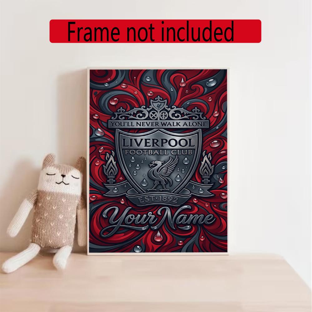 Liverpool Team Customize Text Diamond Painting Round Diamond Mosaic Suitable For Beginners Diamond Painting Rhinestones Gift Frameless