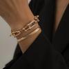 U-Shaped Bangle Bracelets for Women Punk Metal Snake Bone Shape Bracelet Trendy Zircon Hoop Link Charm Jewelry