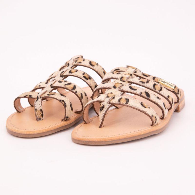 Mules Hikamul léopard en cuir Femme LES TROPEZIENNES PAR M.BELARBI