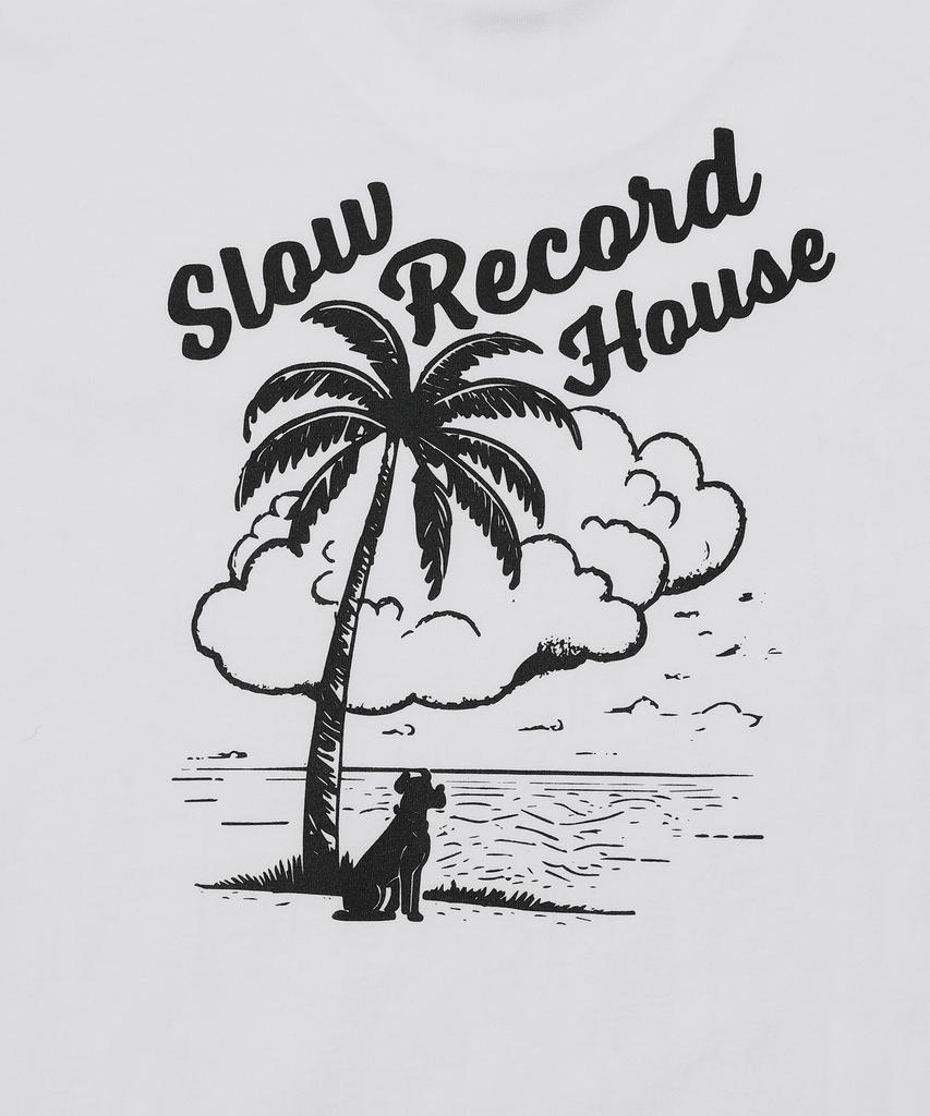 Футболка с коротким рукавом SLOW RECORD HOUSE 'Собака на пляже' [2 цвета]