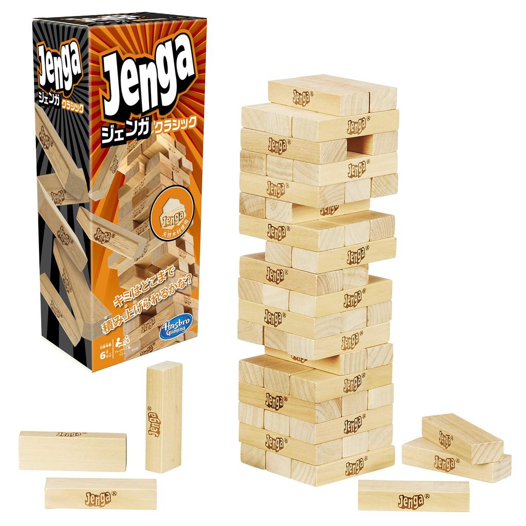 Игра Hasbro Jenga JENGA Оригинальная игра из блоков, изготовленная из натурального дерева, игра-башня для детей от 6 лет и старше, для 1 или более игроков, для вечеринок, семейная игра A2120